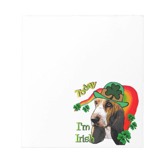 バセットハウンドSt patricks day ノートパッド (正面)
