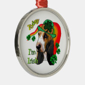 バセットハウンドSt patricks day メタルオーナメント (右)