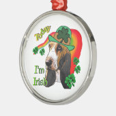 バセットハウンドSt patricks day メタルオーナメント (左)
