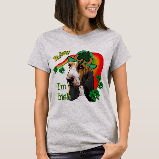 バセットハウンドSt patricks day Tシャツ (正面)