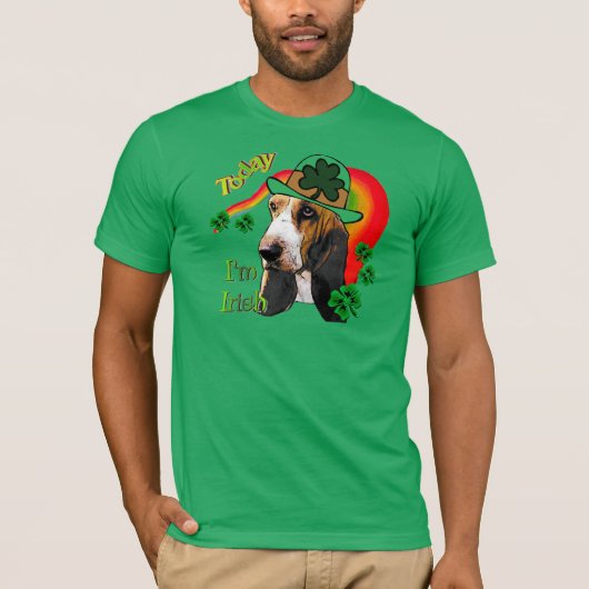 バセットハウンドSt patricks day Tシャツ (正面)