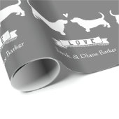 バセットハウ結婚ンズカップルウィズカスタム文字 ラッピングペーパー (ロールコーナー)