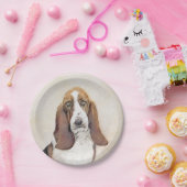 バセットハウ絵画ンドズ – かわいいオリジナルドッグアート ペーパープレート (パーティー)