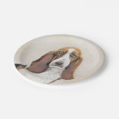 バセットハウ絵画ンドズ – かわいいオリジナルドッグアート ペーパープレート (アングル)