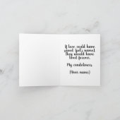 バセットパーソナライズされたハウンド悔やみや弔慰メモリアル カード (内部)