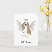 バセットパーソナライズされたハウンド悔やみや弔慰メモリアル カード (黄色い花)