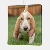 バセットフーンピー歩く セラミックオーナメント (左)