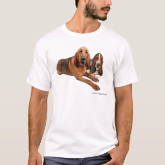 バセット犬およびブラッドハウンドの相棒 Tシャツ