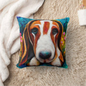 バセット犬かわいい枕 クッション (ブランケット)