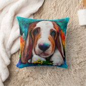 バセット犬かわいい枕 クッション (ブランケット)