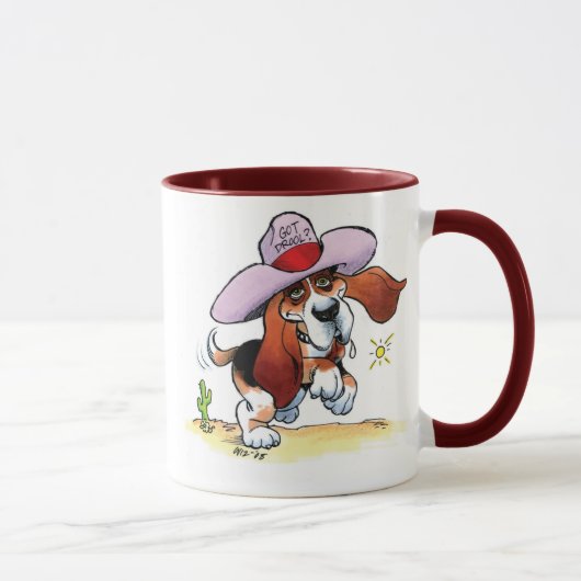 バセット犬によって得られるよだれか。 信号器のマグ マグカップ (右)