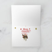 バセット犬にクリスマスの精神があります シーズンカード (内部)