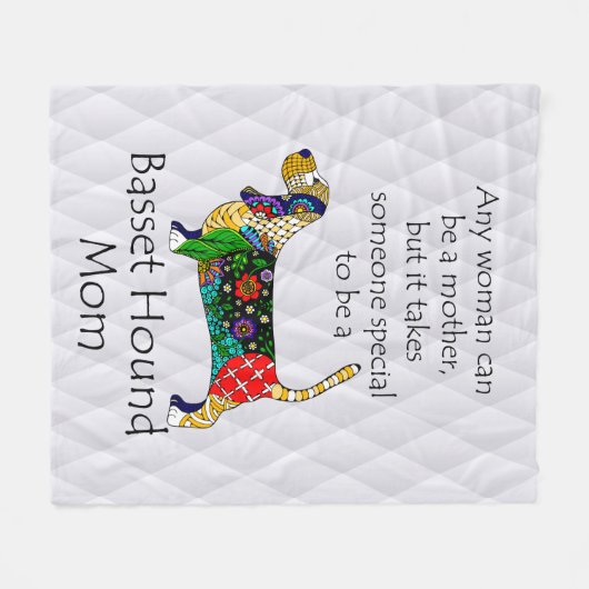 バセット犬のお母さんのフリースブランケット フリースブランケット (正面(横))