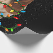 バセット犬のクリスマスおもしろいバセット犬の愛 ラッピングペーパー (角)