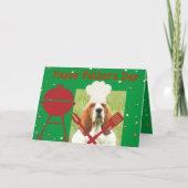 バセット犬のシェフが付いている父の日カード カード (正面)