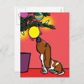 バセット犬の好奇心はがき シーズンポストカード (正面/裏面)