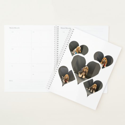 バセット犬の子犬のオーガナイザー プランナー手帳 (ディスプレー)