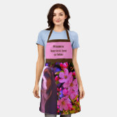 バセット犬の子犬のパーソナライズされた花 エプロン (着用した状態)