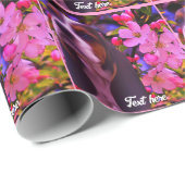 バセット犬の子犬のパーソナライズされた花 ラッピングペーパー (ロールコーナー)