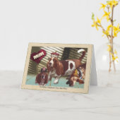 バセット犬の幸せな母の日 カード (黄色い花)