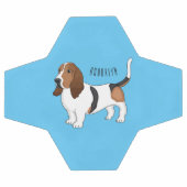 バセット犬の漫画イラストレーション サッカーボール (フラット)