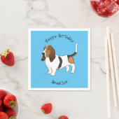 バセット犬の漫画イラストレーション スタンダードカクテルナプキン (インサイチュ)