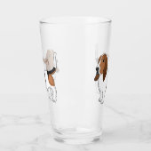バセット犬の漫画イラストレーション タンブラーグラス (左)