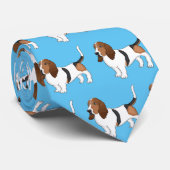 バセット犬の漫画イラストレーション ネクタイ (ロール)