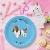 バセット犬の漫画イラストレーション ペーパープレート (パーティー)