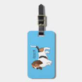 バセット犬の漫画イラストレーション ラゲッジタグ (正面縦)