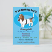 バセット犬の漫画イラストレーション 招待状 (スタンド正面)