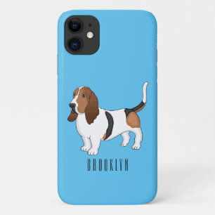 バセット犬の漫画イラストレーション iPhone 11 ケース