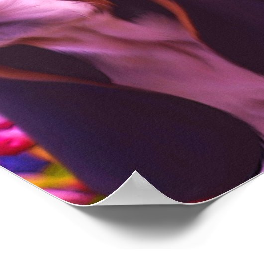 バセット犬の犬の花ドッグアート ポスター (角)