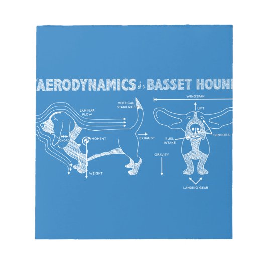 バセット犬の空気力学 ノートパッド (正面)