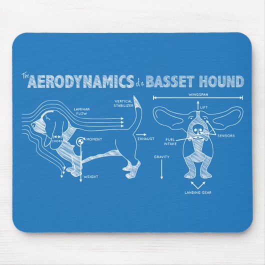 バセット犬の空気力学 マウスパッド (正面)