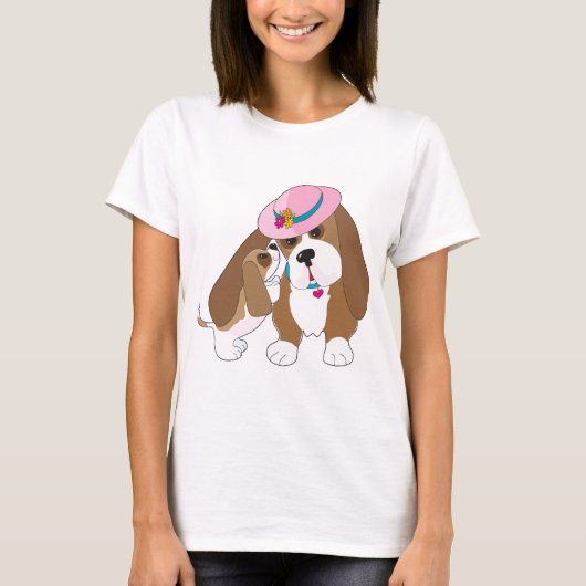 バセット犬の話のお母さん Tシャツ (正面)