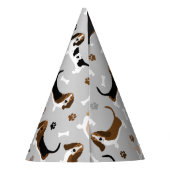 バセット犬の骨と手 パーティーハット (裏面)