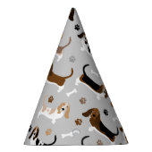 バセット犬の骨と手 パーティーハット (右)