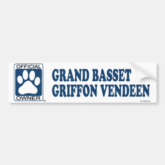 バセット犬のGriffon壮大なVendeenの青 バンパーステッカー (正面)