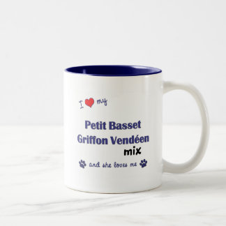 バセット犬のGriffon私の小さいVendeenの組合せを愛して下さい(女性) ツートーンマグカップ