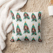 バセット犬は犬のパターンを繁殖クリスマス クッション (ブランケット)