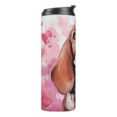 バセット犬は私のバレンタインパーソナライズされた タンブラー (回転左)