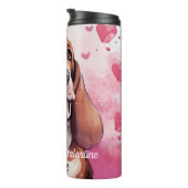 バセット犬は私のバレンタインパーソナライズされた タンブラー (回転右)