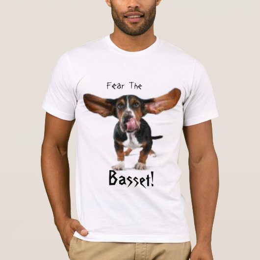 バセット犬を恐れて下さい Tシャツ (正面)