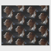 バセット・ハウンドが家に帰るのを待来っている ラッピングペーパー (フラット)