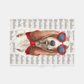 バセット・ハウンドが犬の名前に恋をする フリースブランケット (正面(横))