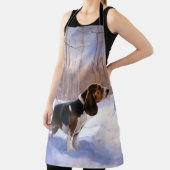 バセット・ハウンドは雪のクリスマスを過ごした エプロン (インサイチュ)