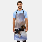 バセット・ハウンドは雪のクリスマスを過ごした エプロン (着用した状態)