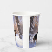 バセット・ハウンドは雪のクリスマスを過ごした 紙コップ (右)