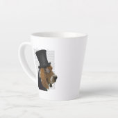 バセット・ハウンドフォーマル、ハウンド、ハット カフェラテマグ (左アングル)